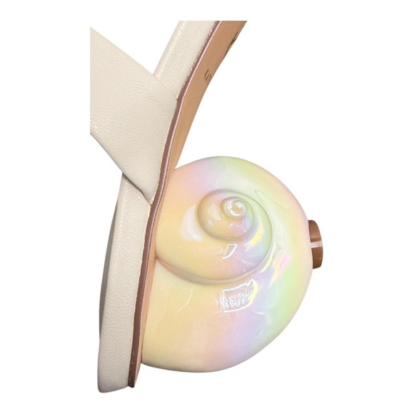 Katy Perry Maritime Shell Heel Two Band Sandal in Chalk 8.5 NIB Slip-On - Picture 7 of 11